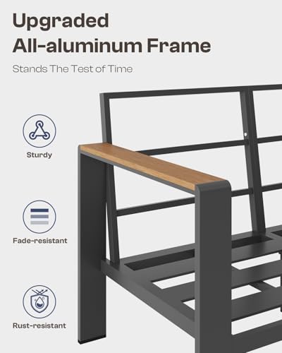 Aluminum 4 Piece Patio Furniture Set with Coffee Table E51743