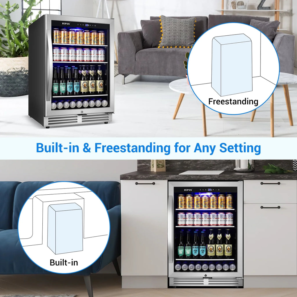 24 inch 140 Can Beverage Refrigerator Cooler L908375