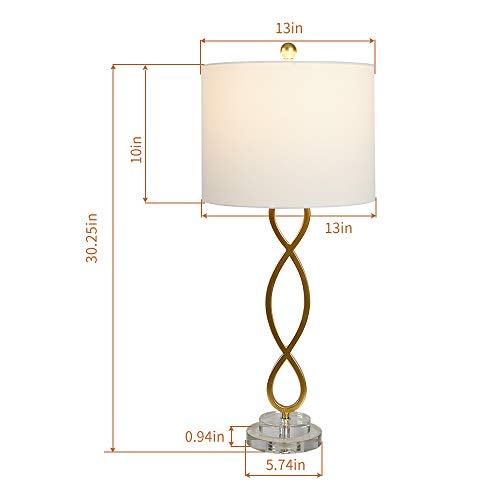 30" Brass Gold Table Lamps Set of 2 V962