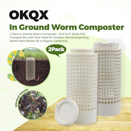 2 Pack White PVC In Ground Worm Composter B484