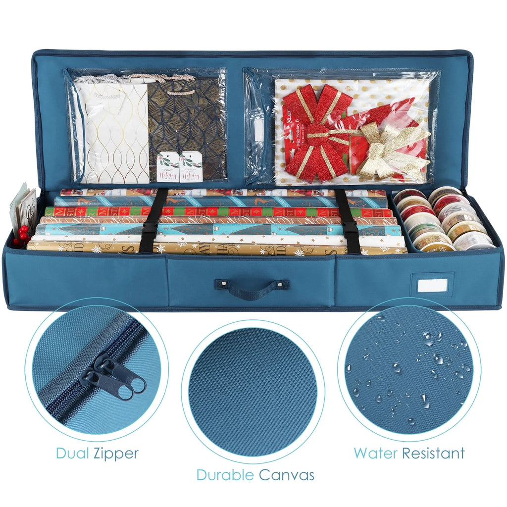 Wrapping Paper Storage Container with Interior Pockets E162619