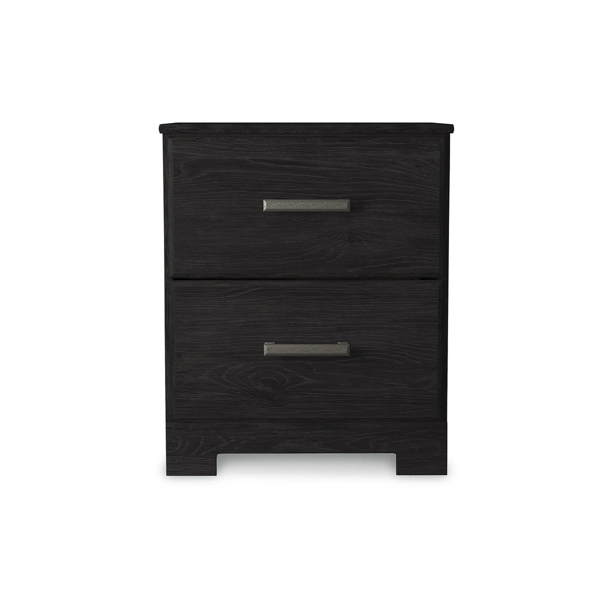 Black 2 Drawer Nightstand C964