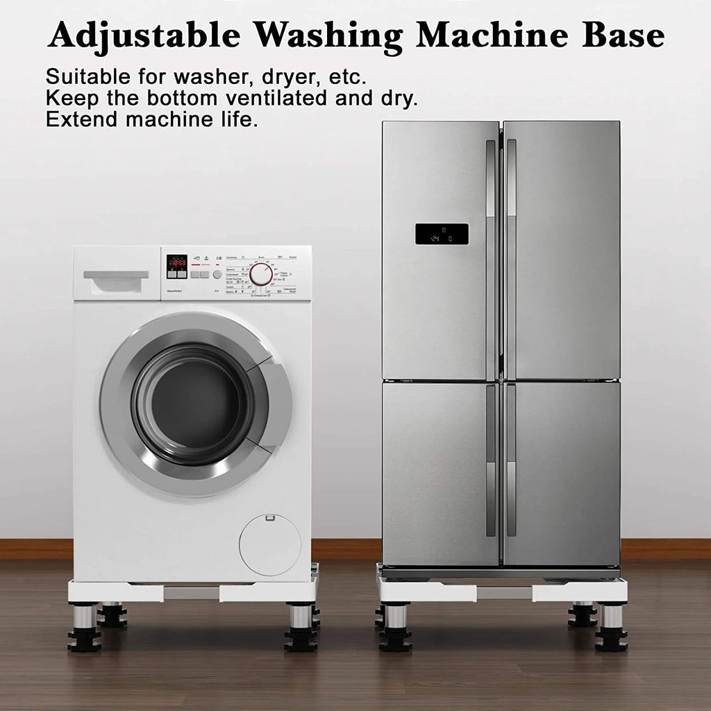 Adjustable Mini Fridge and Washer Stand with 4 Heavy Duty Feet Y505688