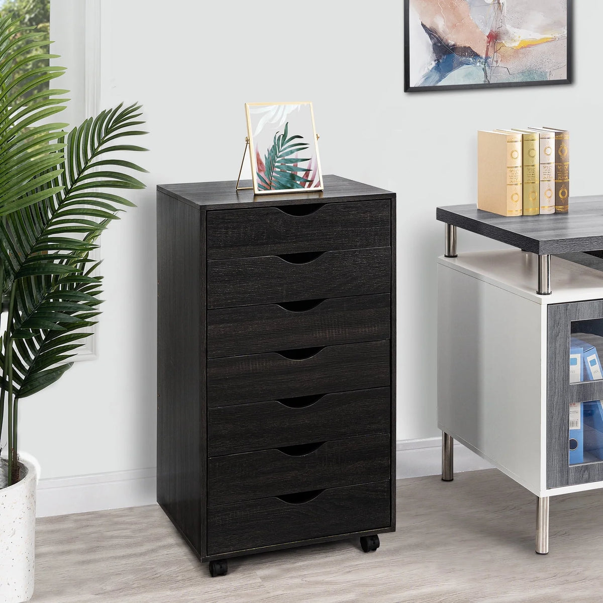 6 Drawer Grey Dresser with Wheels P13860