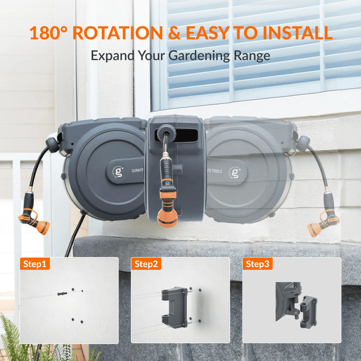 Retractable Garden Hose Reel F42912