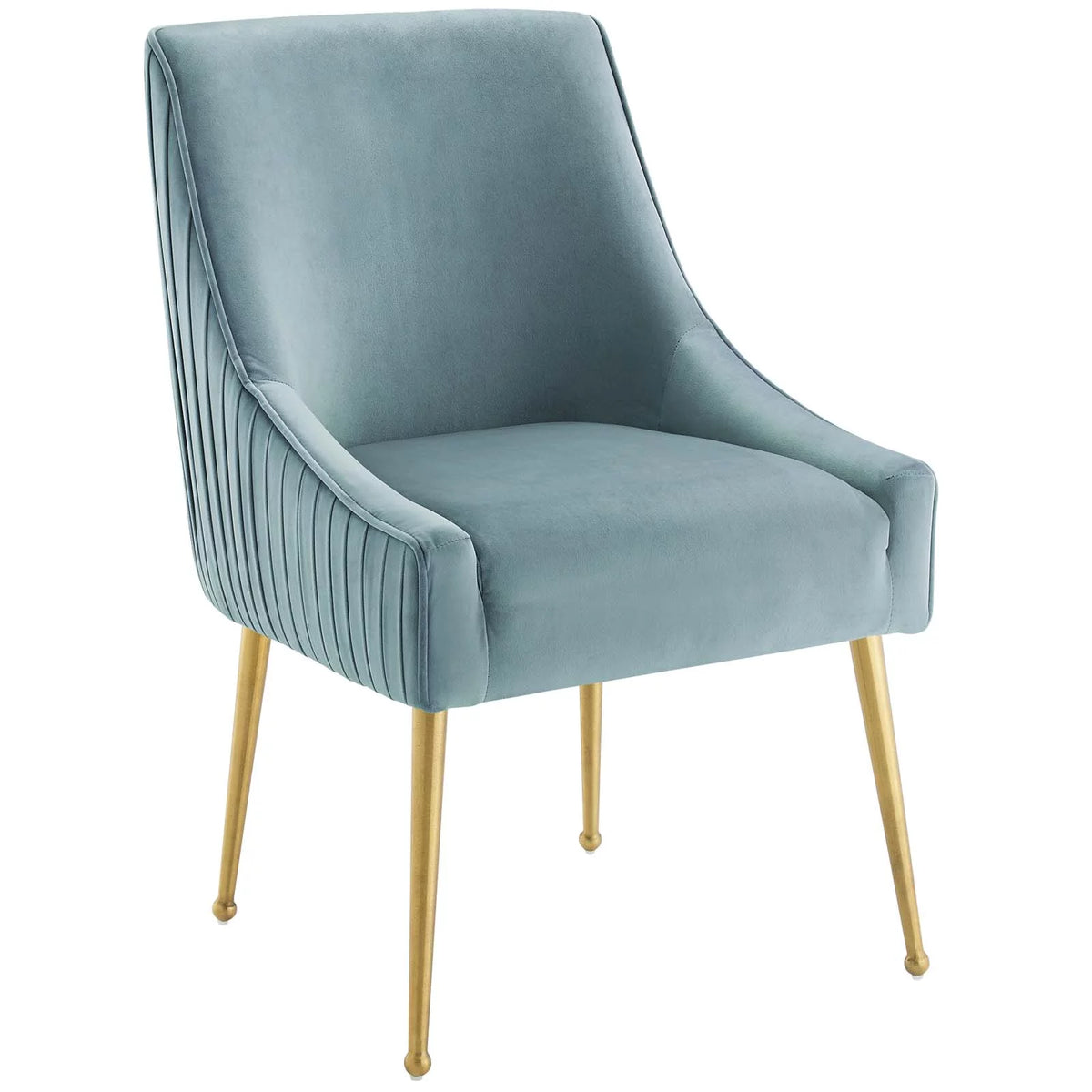 Light Blue Velvet Upholstered Dining Chair Set of 2 A839184