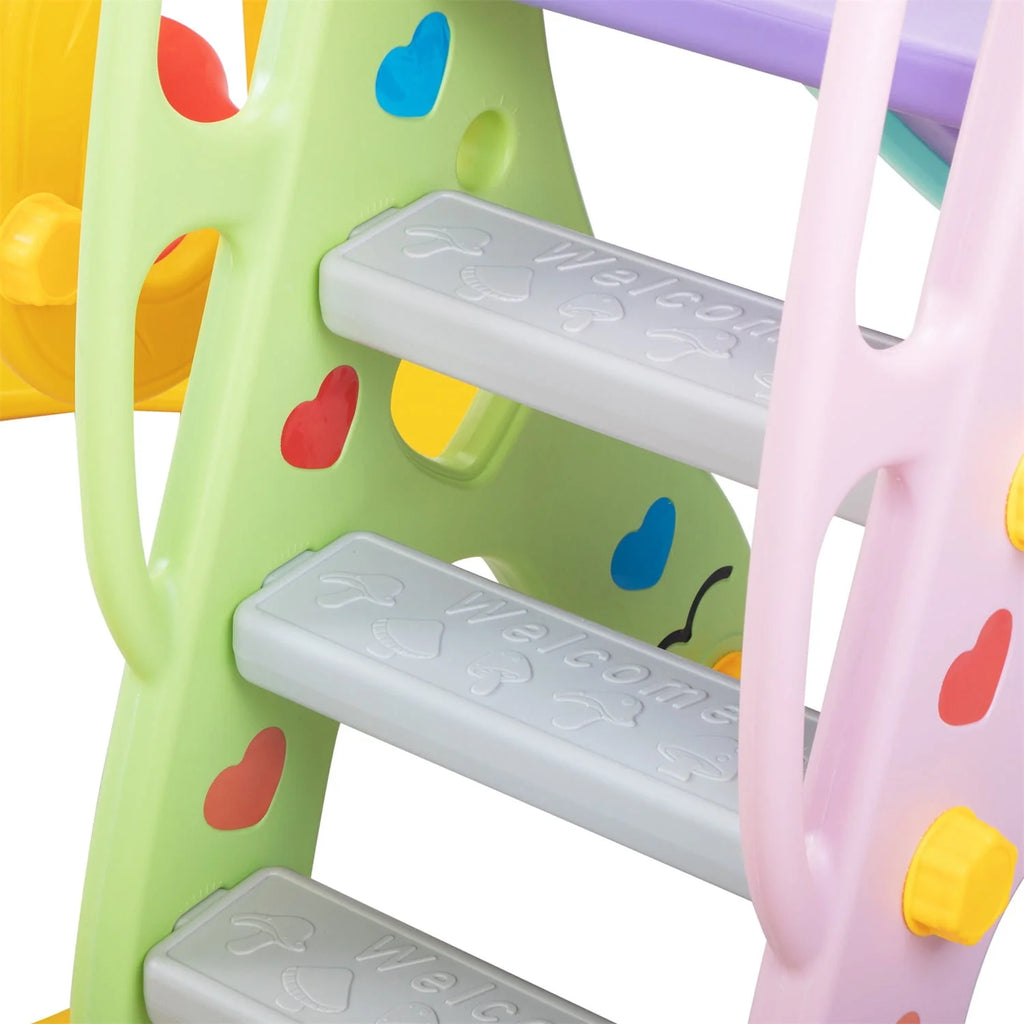 5 in 1 Kids Slide and Swing Set with 2 Basketball Hoops N88066
