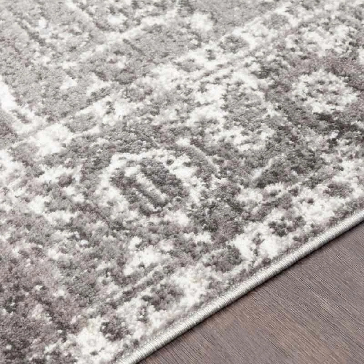 9x12 Gray Charcoal White Area Rug F45115