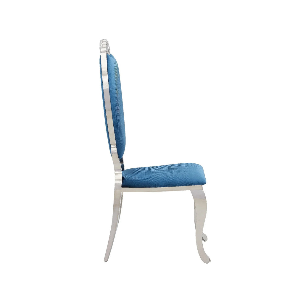 47 Inch Metal Dining Chair with Velvet Seat G59180