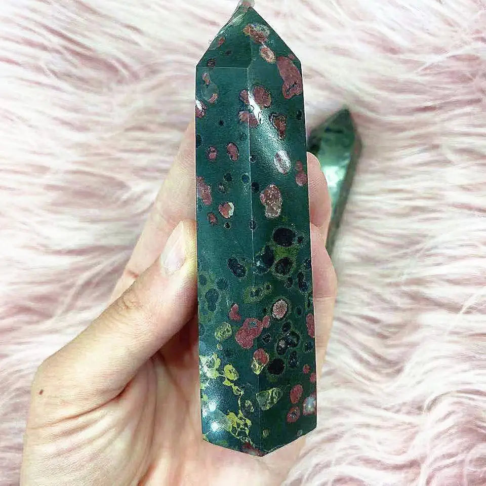 Natural Plum Blossom Crystal Quartz Obelisk 3pcs E7503