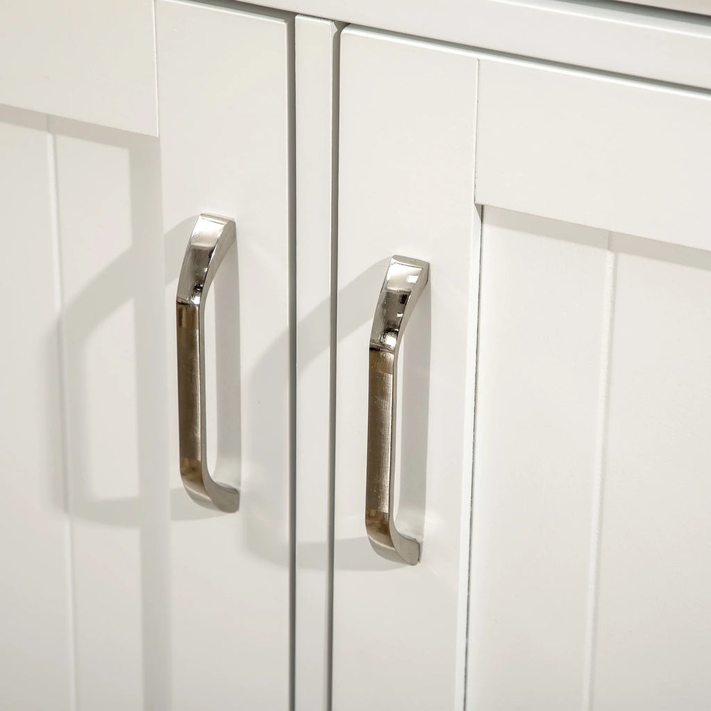 White Kitchen Island with Storage Cabinet and Drawers B3114