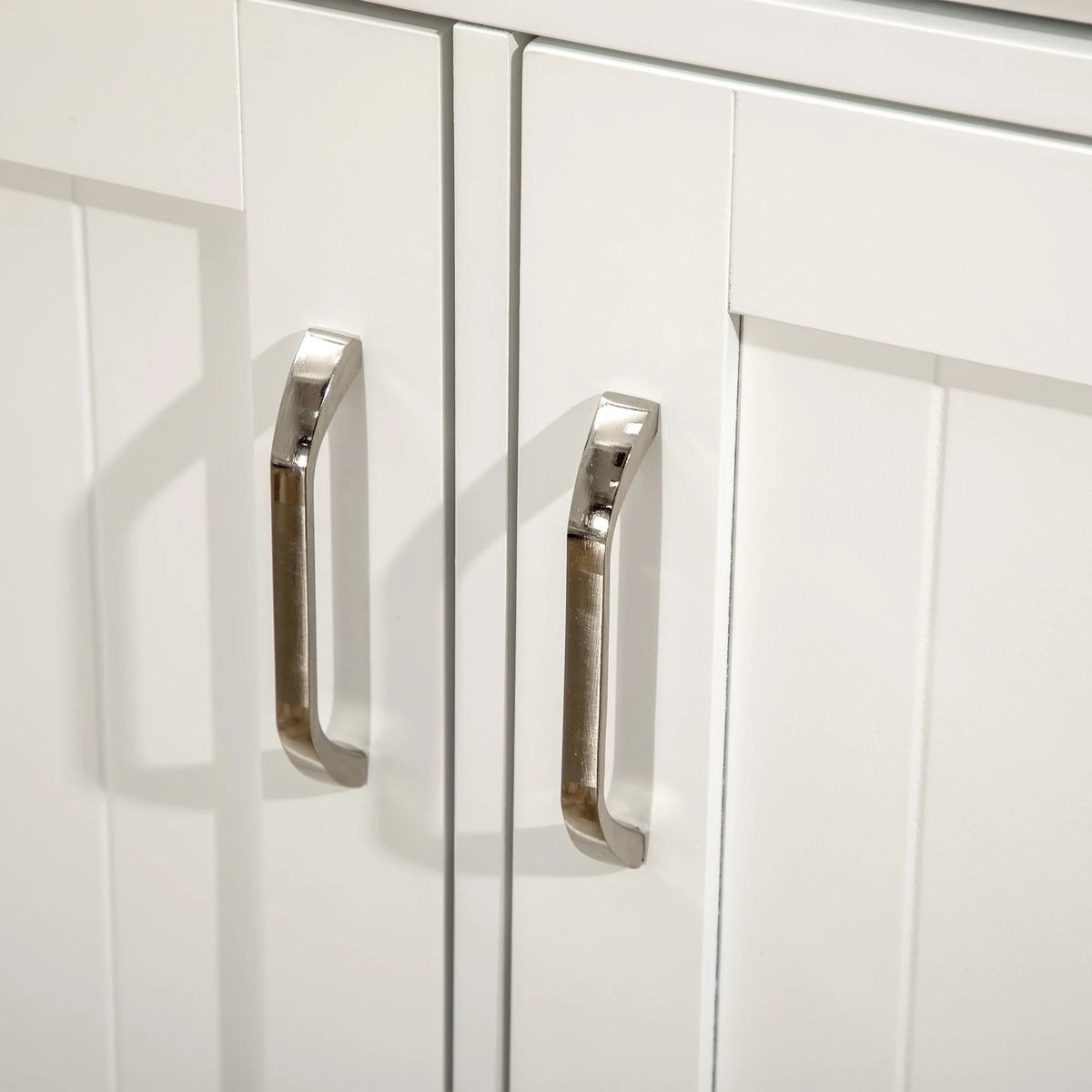 White Kitchen Island with Storage Cabinet and Drawers B3114