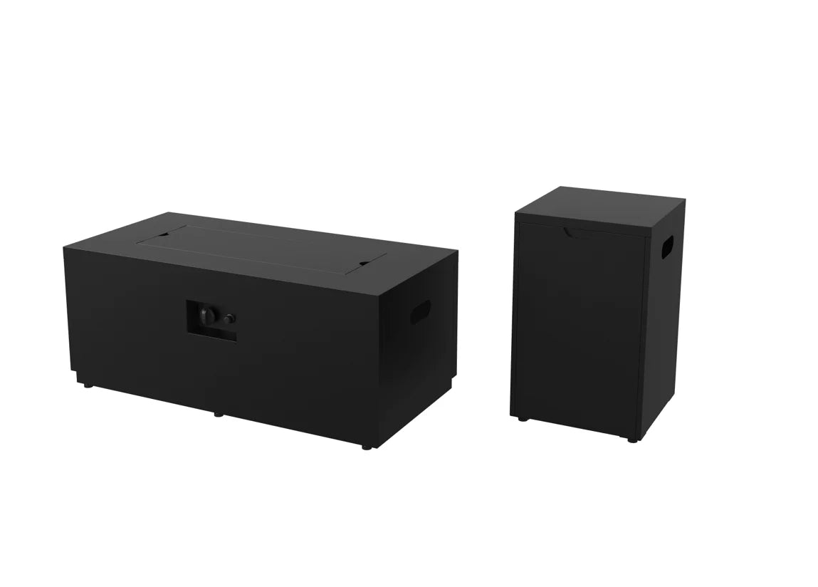 42" Rectangle Gas Fire Pit, Black N99612