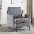 Velvet Upholstered Accent Chair with Wood Legs D897305