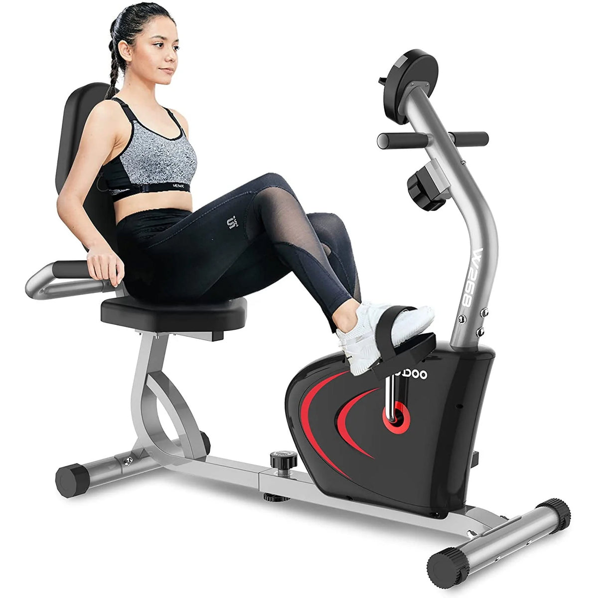 Magnetic Recumbent Exercise Bike 330lbs Blue X865155