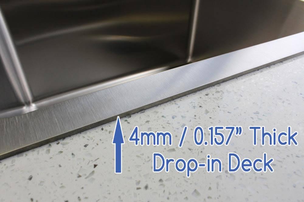 33 inch Drop in Stainless Steel Kitchen Sink 16 Gauge Double Bowl I35903
