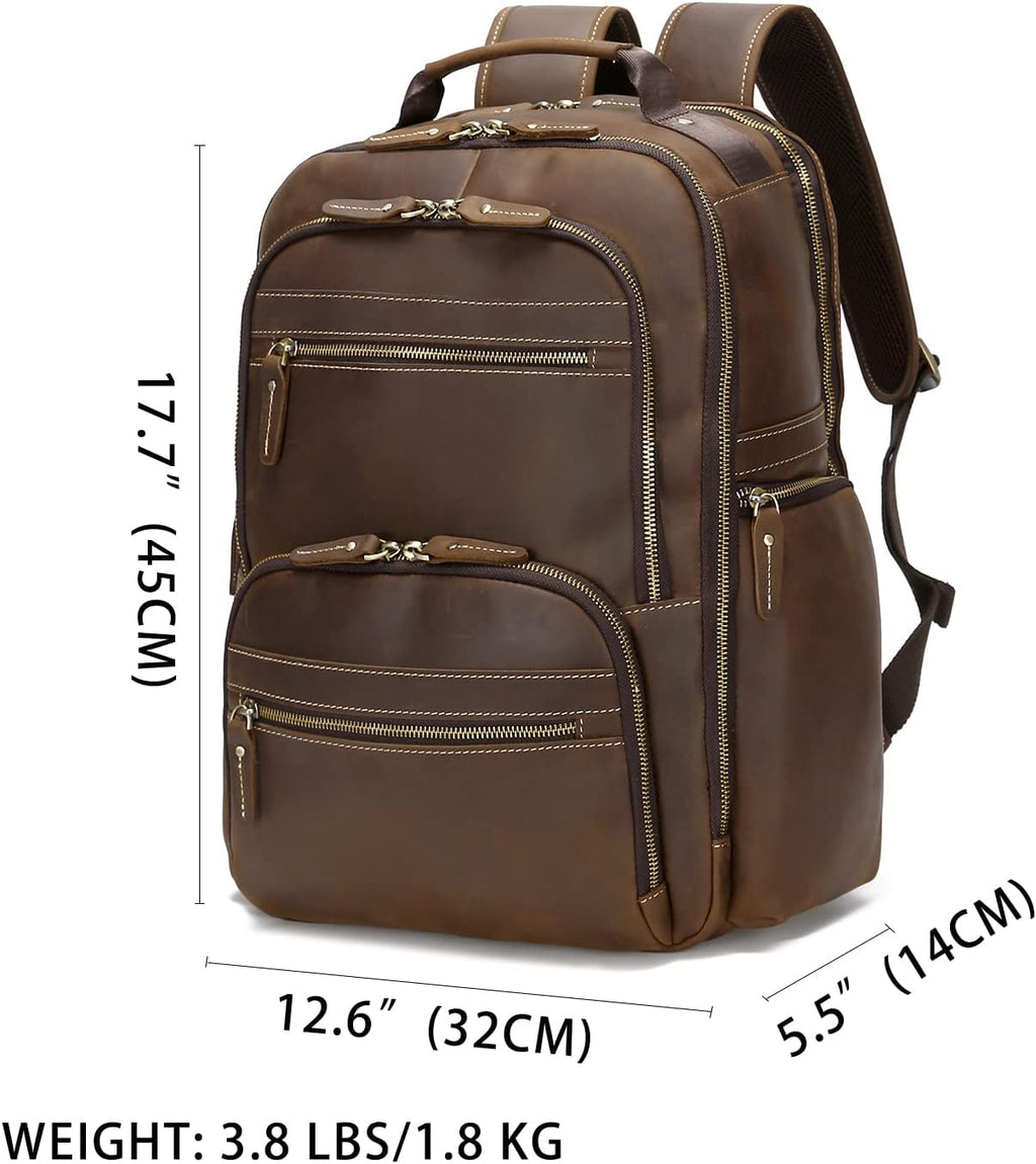 Genuine Leather 18 inch Laptop Backpack U3425