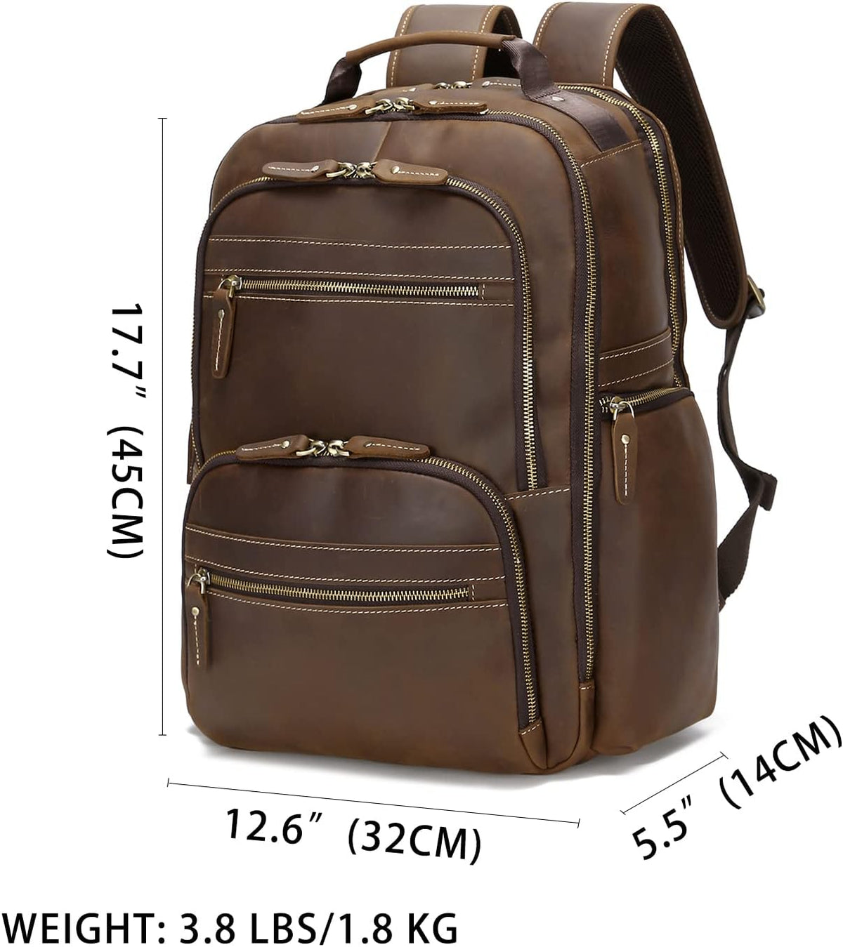 Genuine Leather 18 inch Laptop Backpack U3425