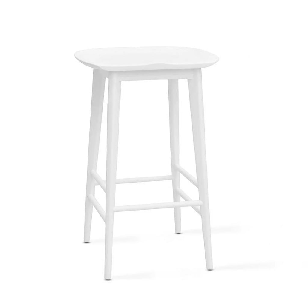 White 2 Piece Acacia Wood Counter Stool Set H677