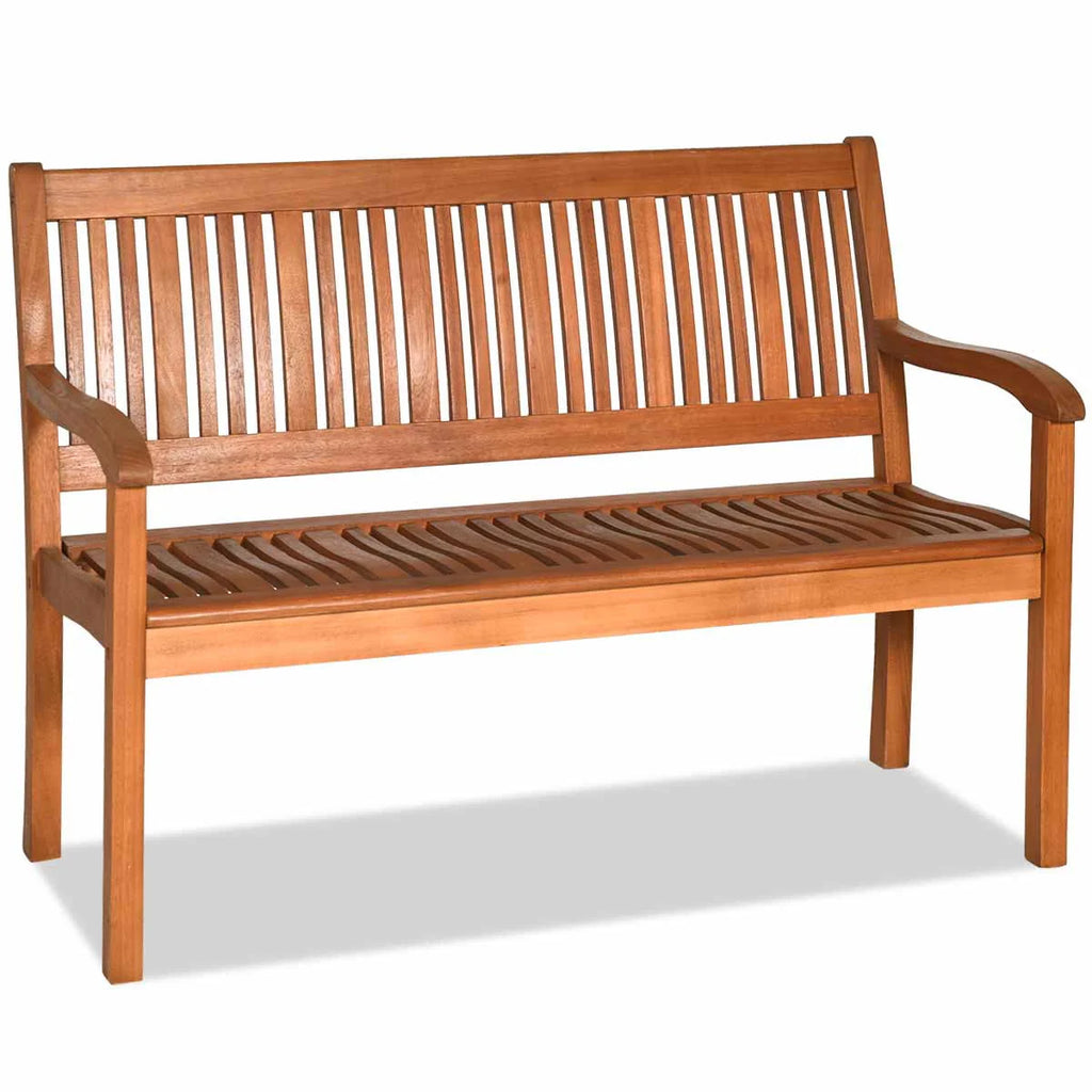 50'' Two Person Outdoor Bench Loveseat Solid Wood N59029
