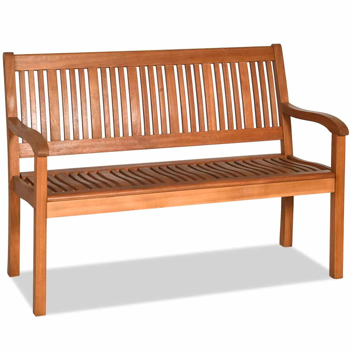 50'' Two Person Outdoor Bench Loveseat Solid Wood N59029