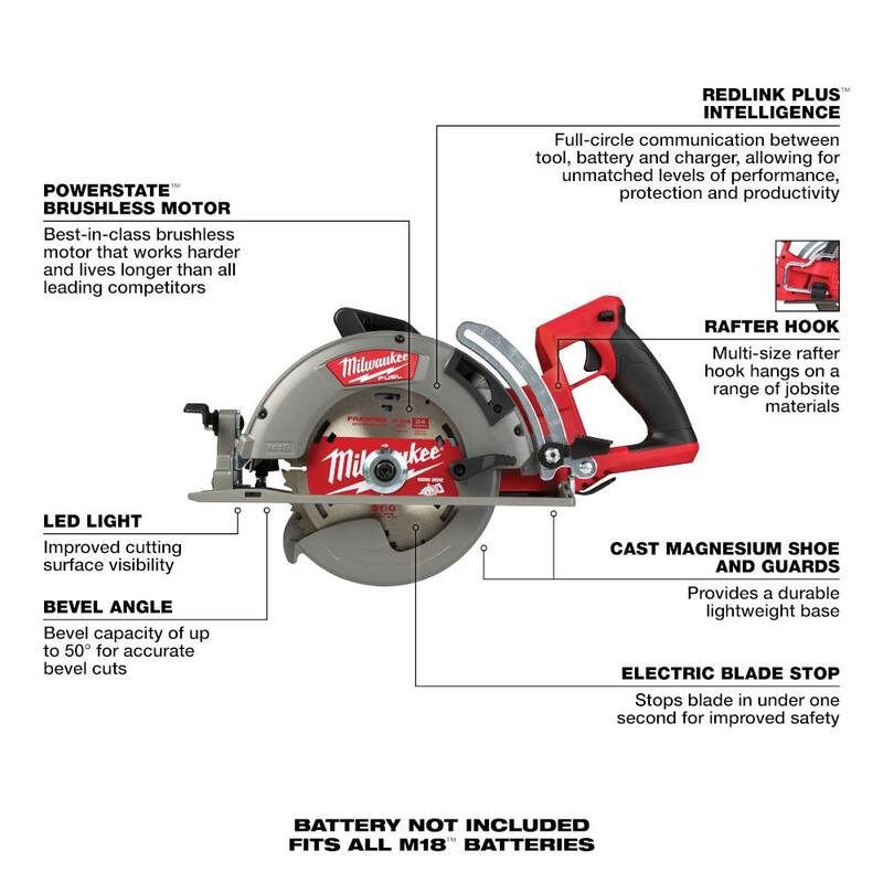 18V Cordless 7-1/4 in. Rear Handle Circular Saw with Two 6 Ah Batteries G2941