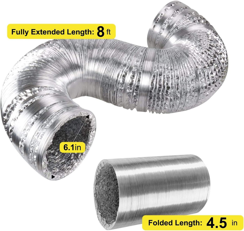 6 Inch Inline Fan Carbon Filter 8 Feet Ducting Combo D669