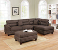 Grey Polyfiber Reversible Sectional Sofa with Ottoman I71147