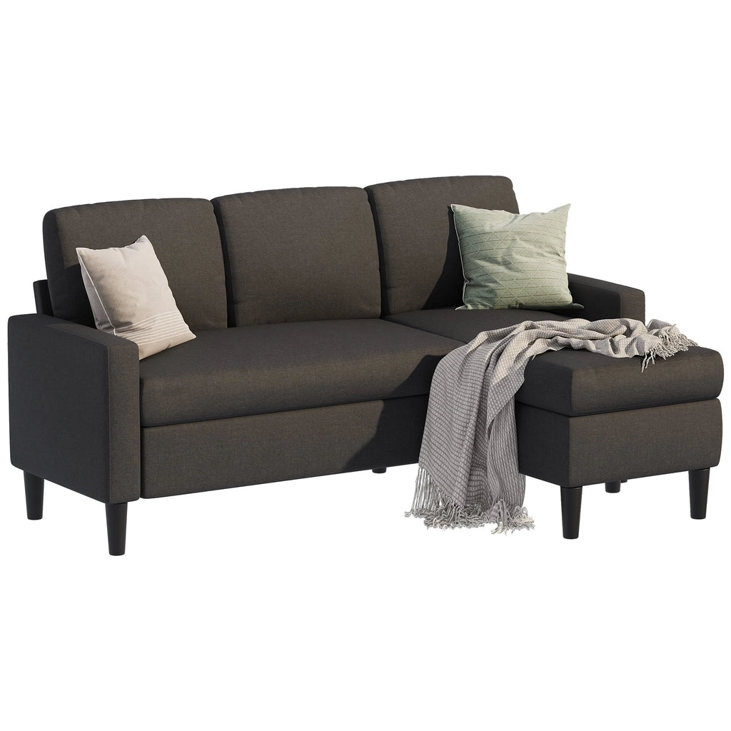 Convertible Sectional Sofa L-Shaped 3-Seat Couch with Reversible Chaise P2699