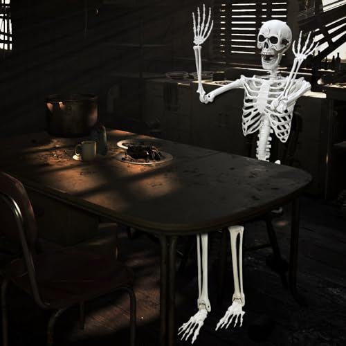 5.4Ft Posable Life Size Human Skeleton with Movable Joints N177178