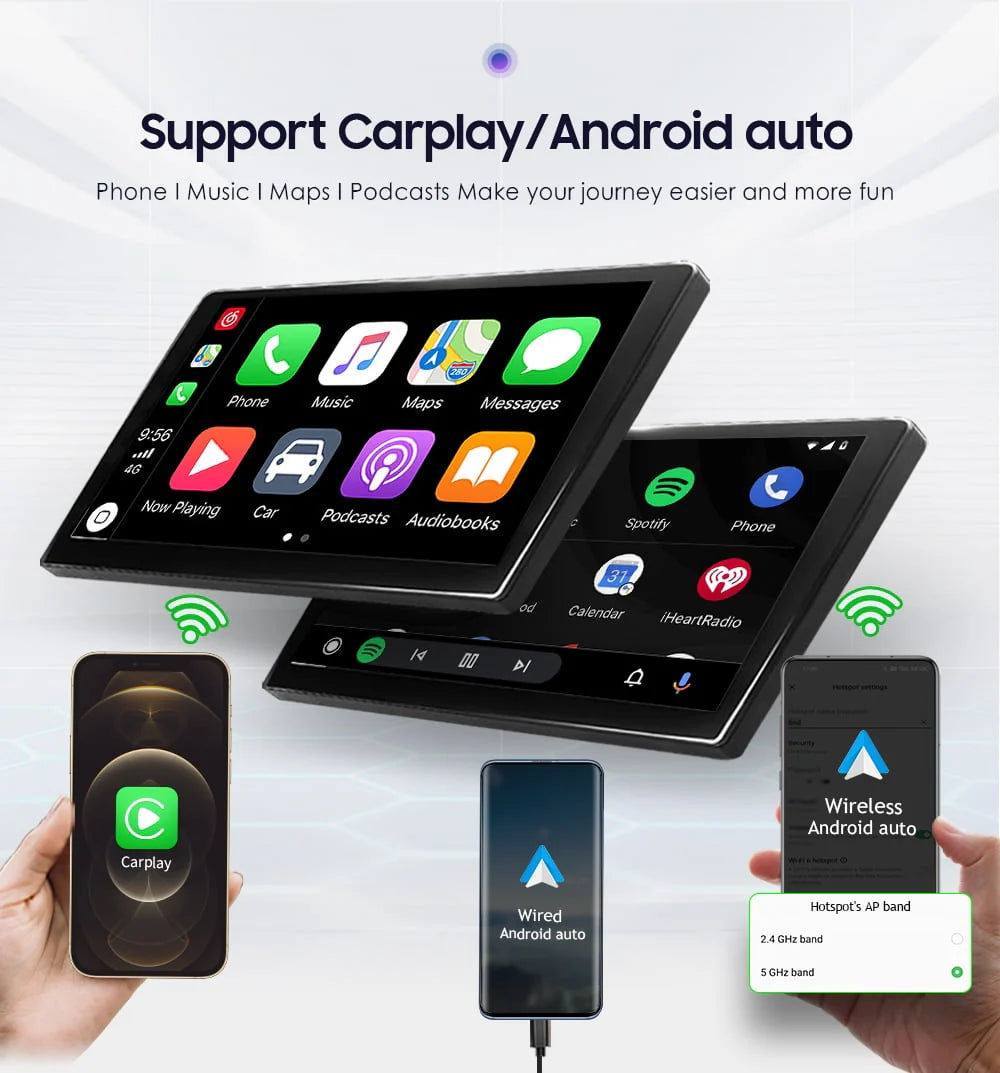 10.1 Touch Screen Android 12 Carplay 32GB Bluetooth GPS Car Stereo Radio Y92911