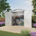5'x3' Gray Metal Outdoor Storage Shed with Windows and Lockable Door F751608