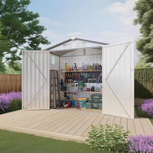 5'x3' Gray Metal Outdoor Storage Shed with Windows and Lockable Door F751608