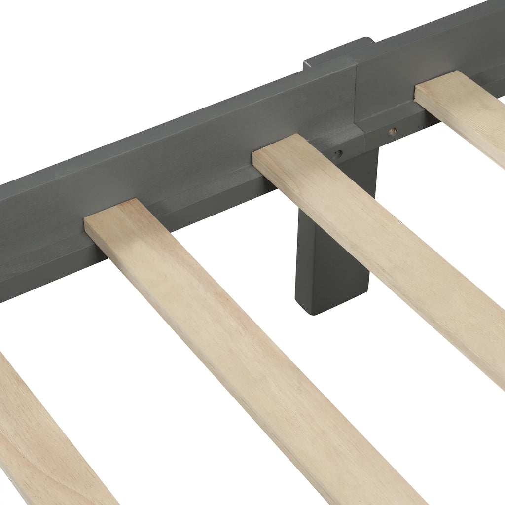 Wood Twin Size Platform Bed Frame with Headboard and Footboard N72068