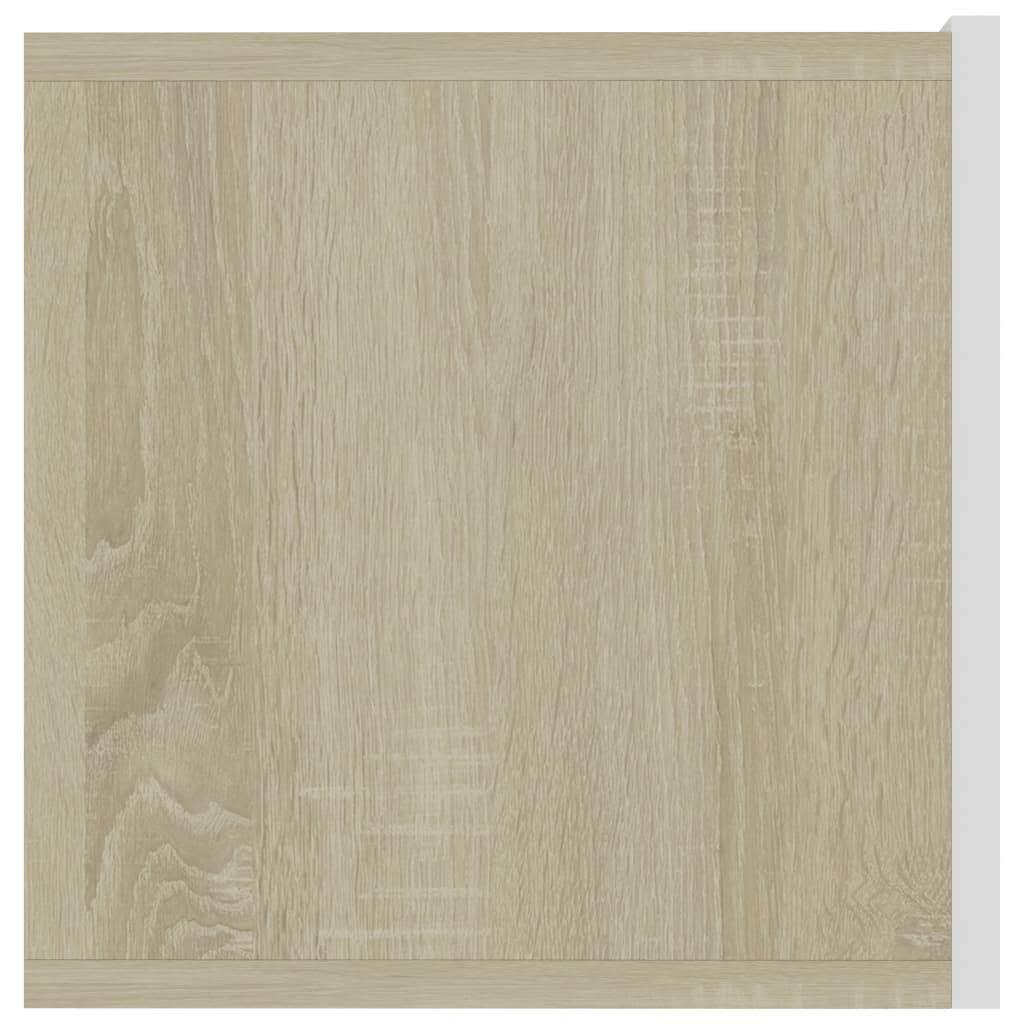 White and Sonoma Oak Chipboard TV Cabinet Q60852