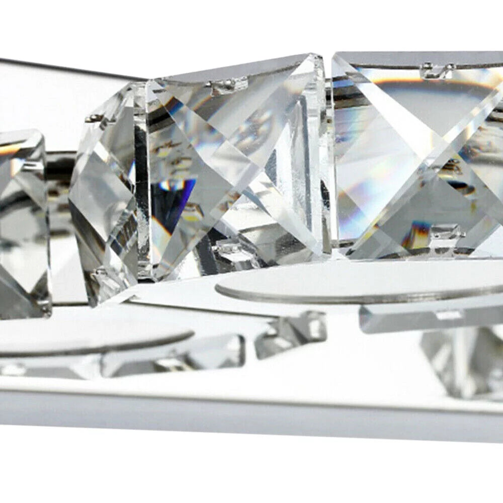 18In 3 Lights Stainless Steel Crystal Vanity Wall Light T844972