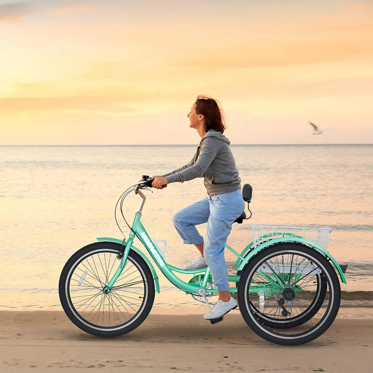 26 Adult Tricycle 7 Speed 450lbs Capacity with Shopping Basket W32038