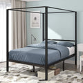 14 Inch Metal Canopy Bed Frame Black Full Size J5248