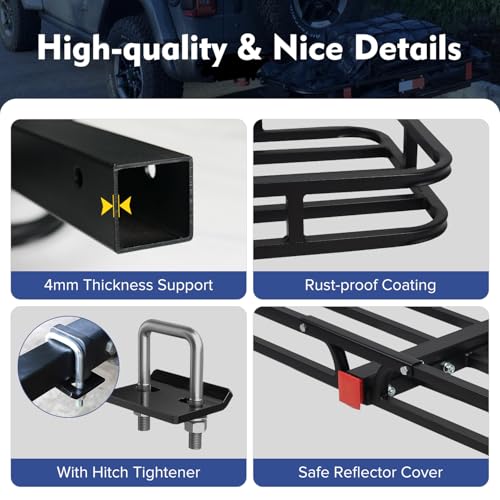 53" x 19" x 5" 500 Lbs Hitch Cargo Carrier with Net A23886