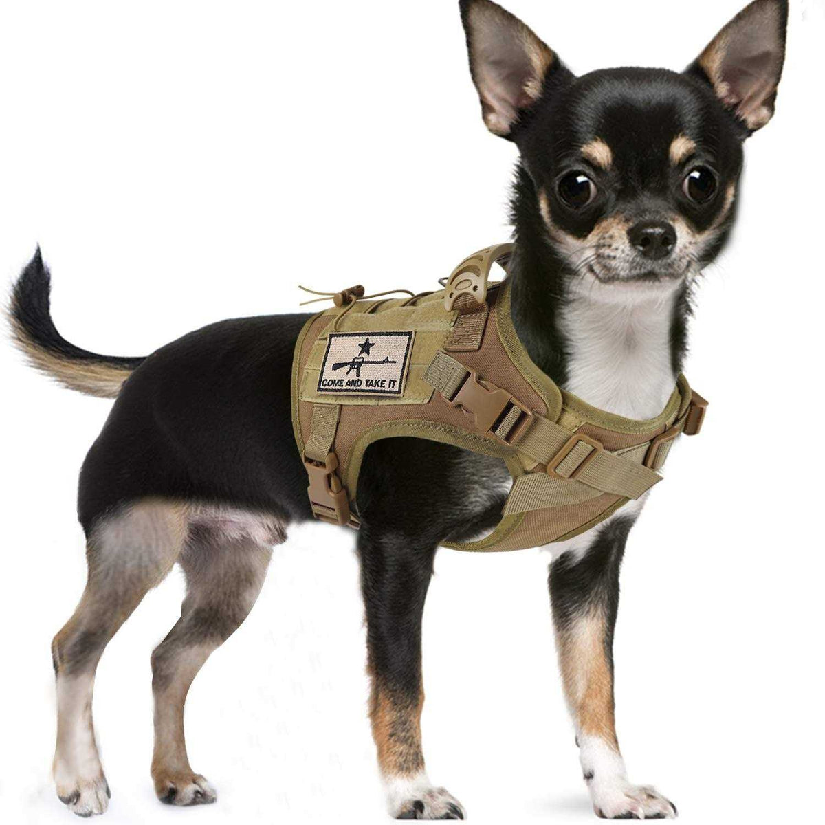 Adjustable MOLLE Dog Training Harness with Rubber Handle Y349822