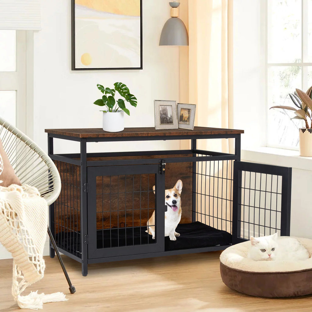 Dog Crate Furniture with Double Doors L16189