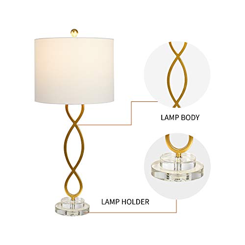 30" Brass Gold Table Lamps Set of 2 V962
