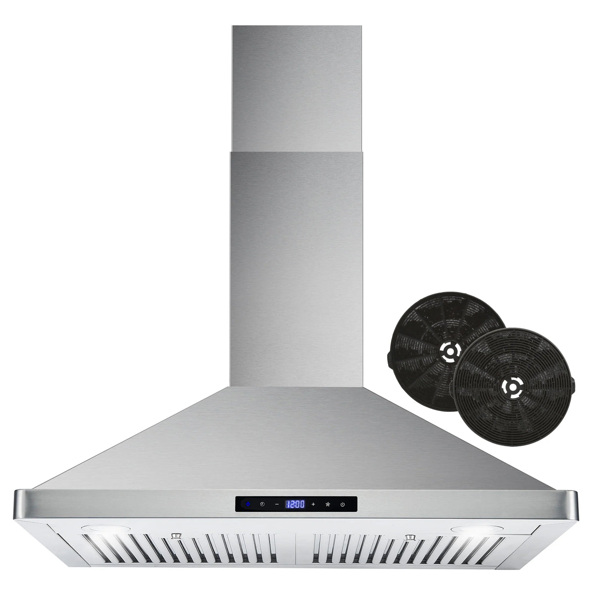 380 CFM Convertible Wall Mount Range Hood with Digital Touch Controls and Carbon Filter Kit U662