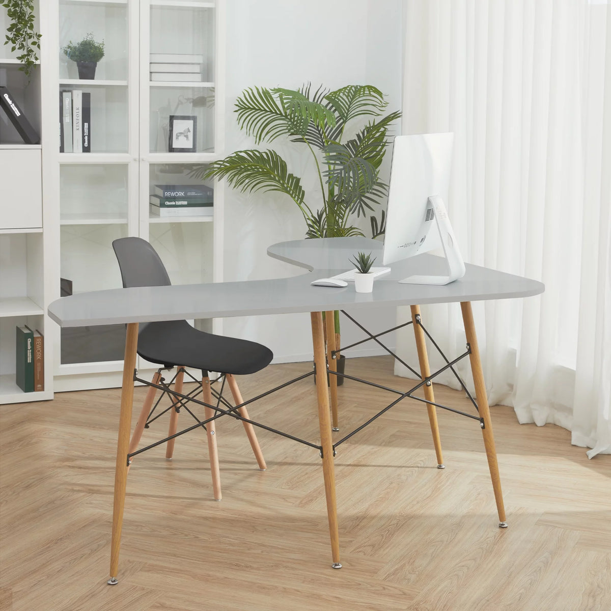 Light Gray L-Shaped Corner Desk M656469