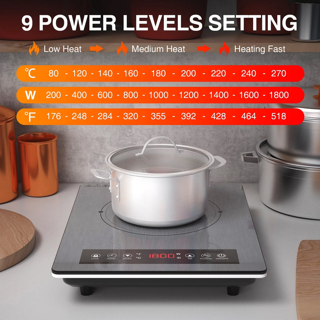 Portable Induction Cooktop 1800W Single Burner C780476