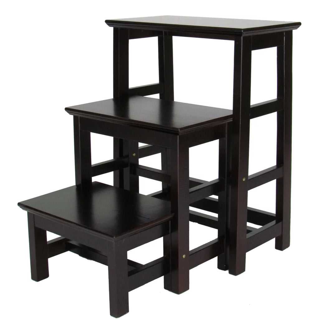 Dark Brown Wooden 3 Step Folding Table J815