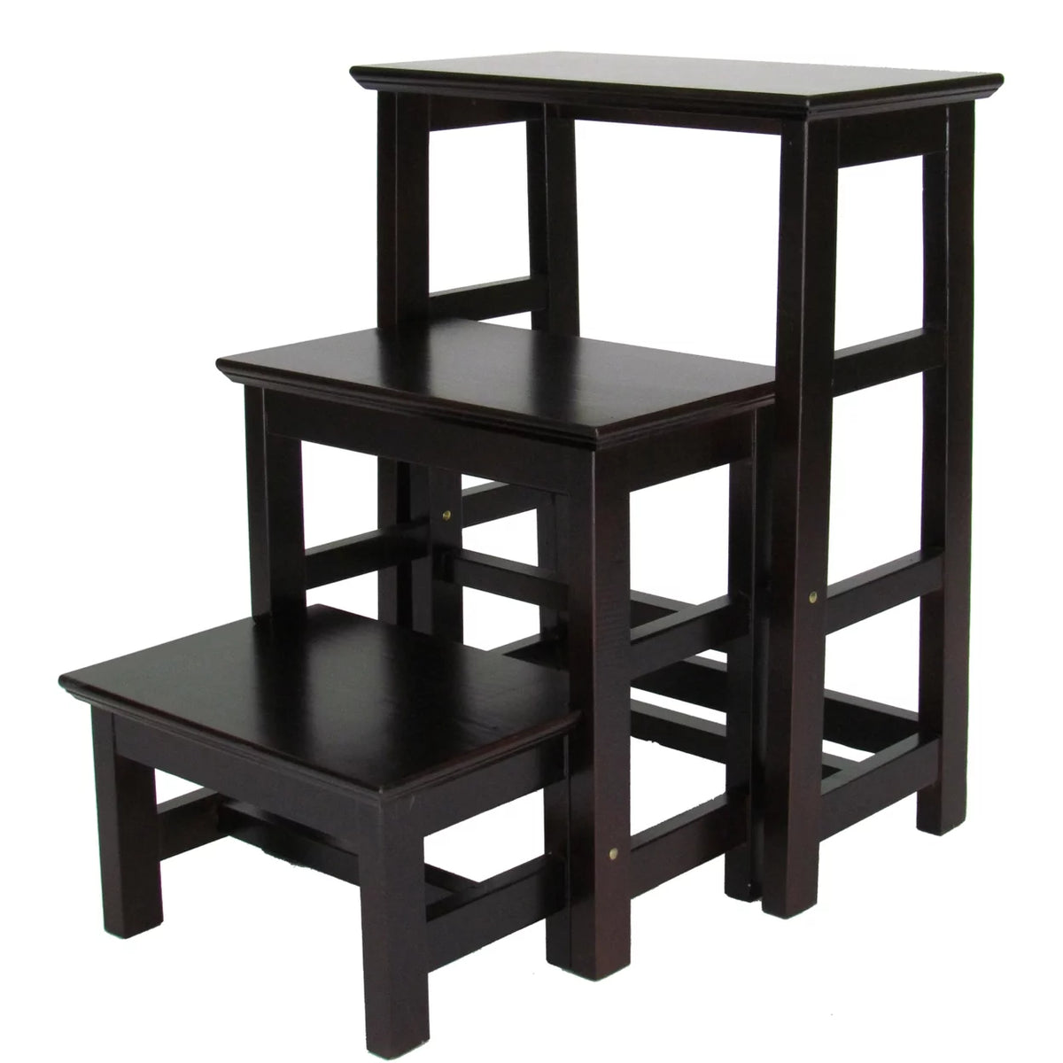 Dark Brown Wooden 3 Step Folding Table J815