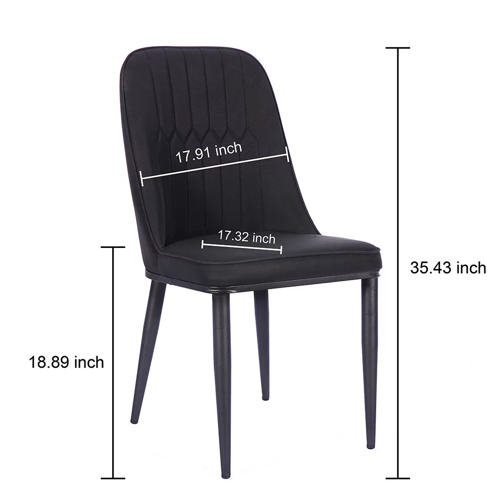 Black Faux Leather Dining Chair Set of 6 W639508