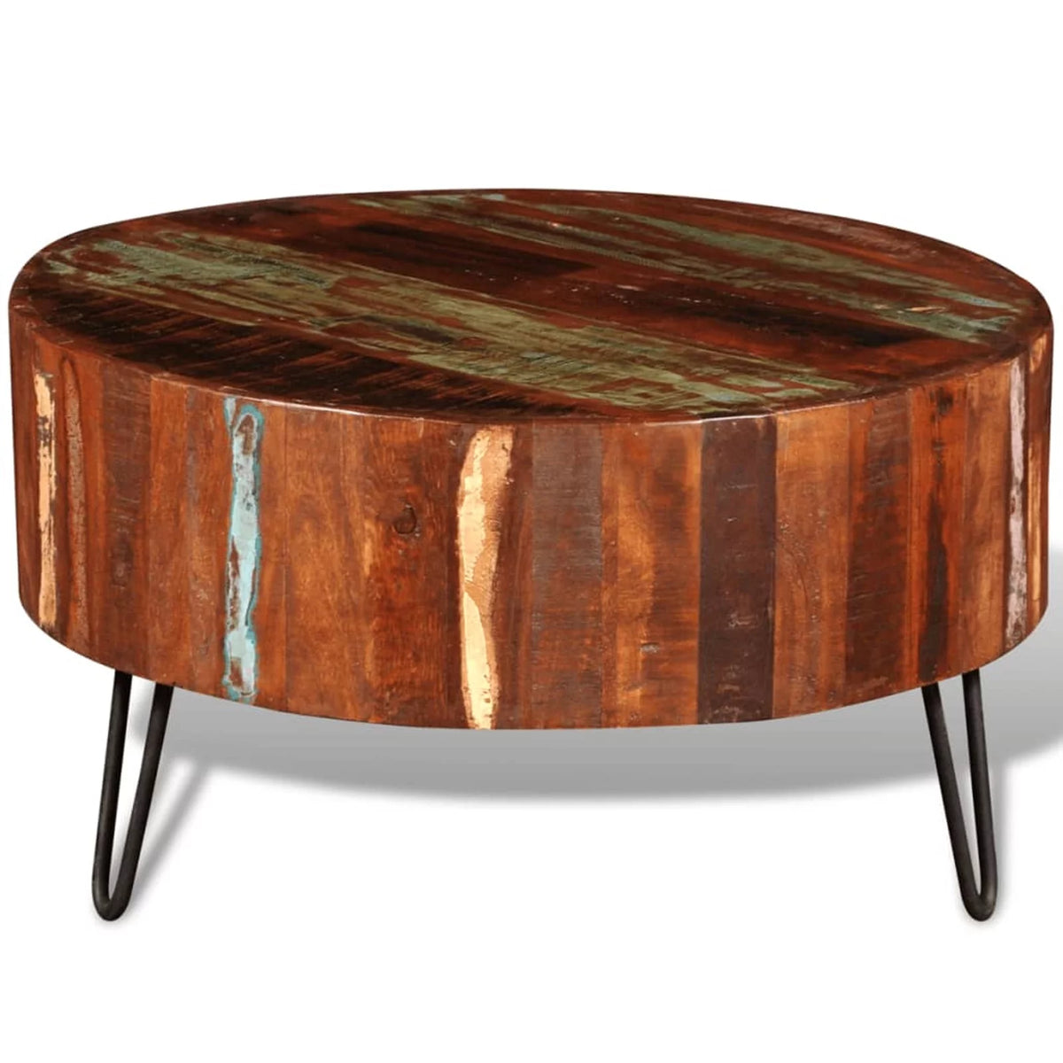 Solid Reclaimed Wood Round Coffee Table I4575