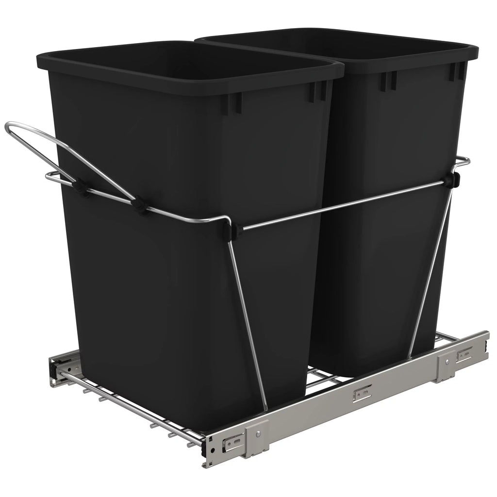 Black Pull Out Waste Containers W5539